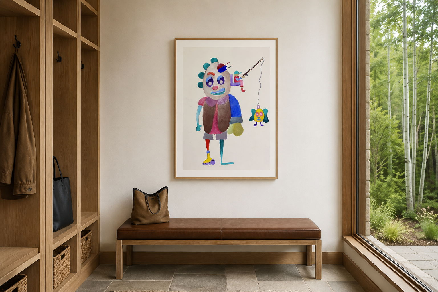 Fishing, artwork by Alexander Reagan displayed in a contemporary interior
