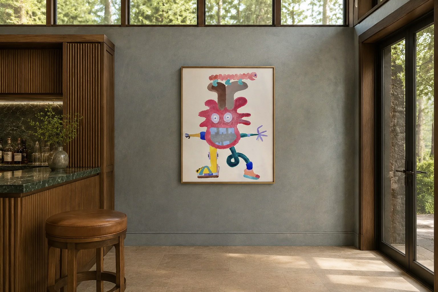 Hug, artwork by Alexander Reagan displayed in a contemporary interior