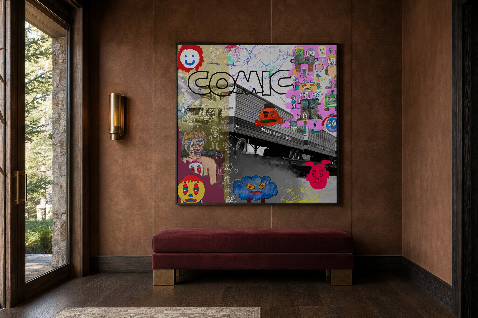 On the Move, artwork by Alexander Reagan displayed in a contemporary interior