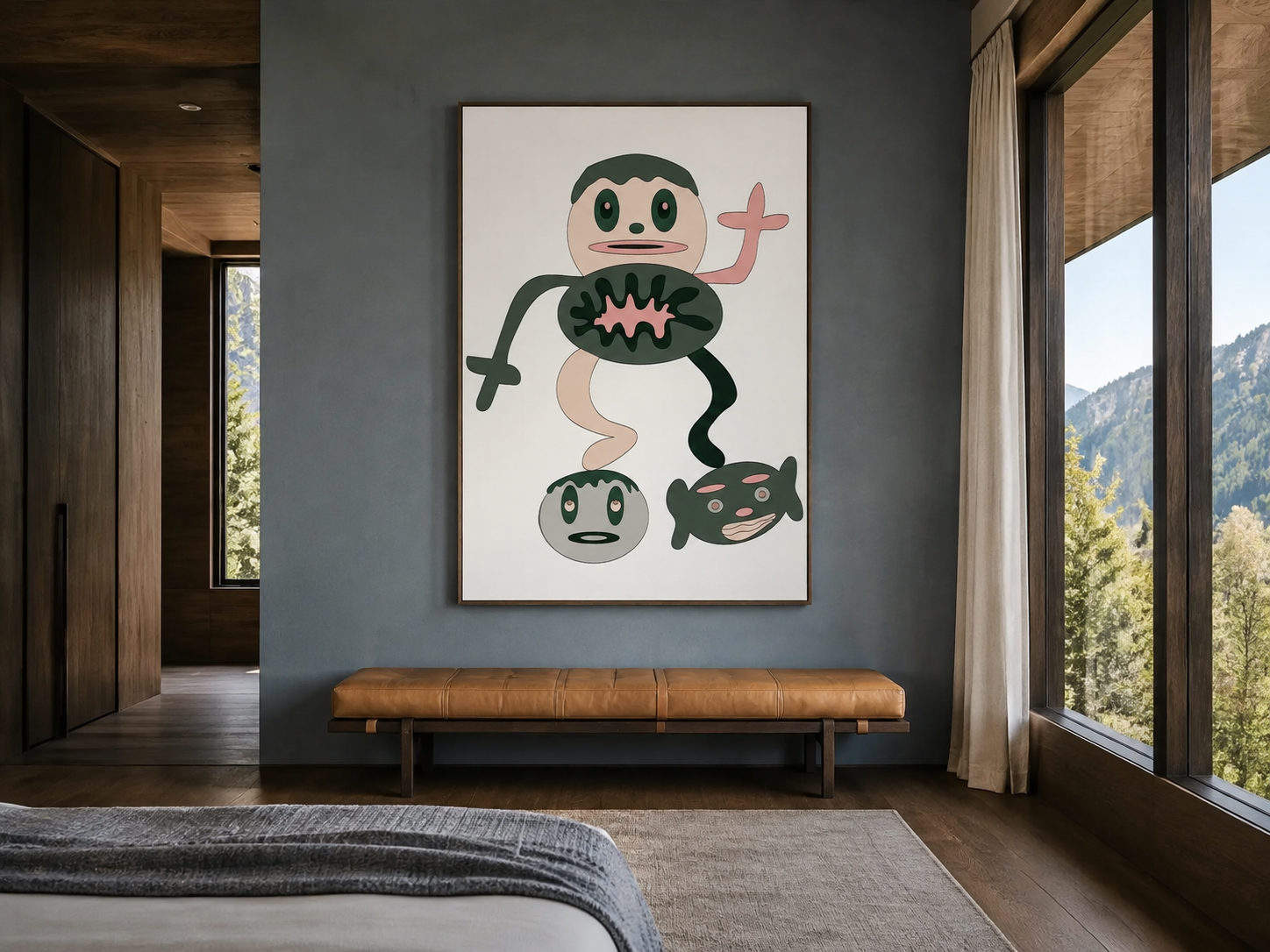 Superflat character 1, artwork by Alexander Reagan displayed in a contemporary interior