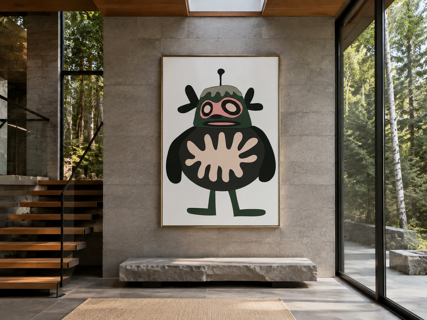 Superflat character 3, artwork by Alexander Reagan displayed in a contemporary interior