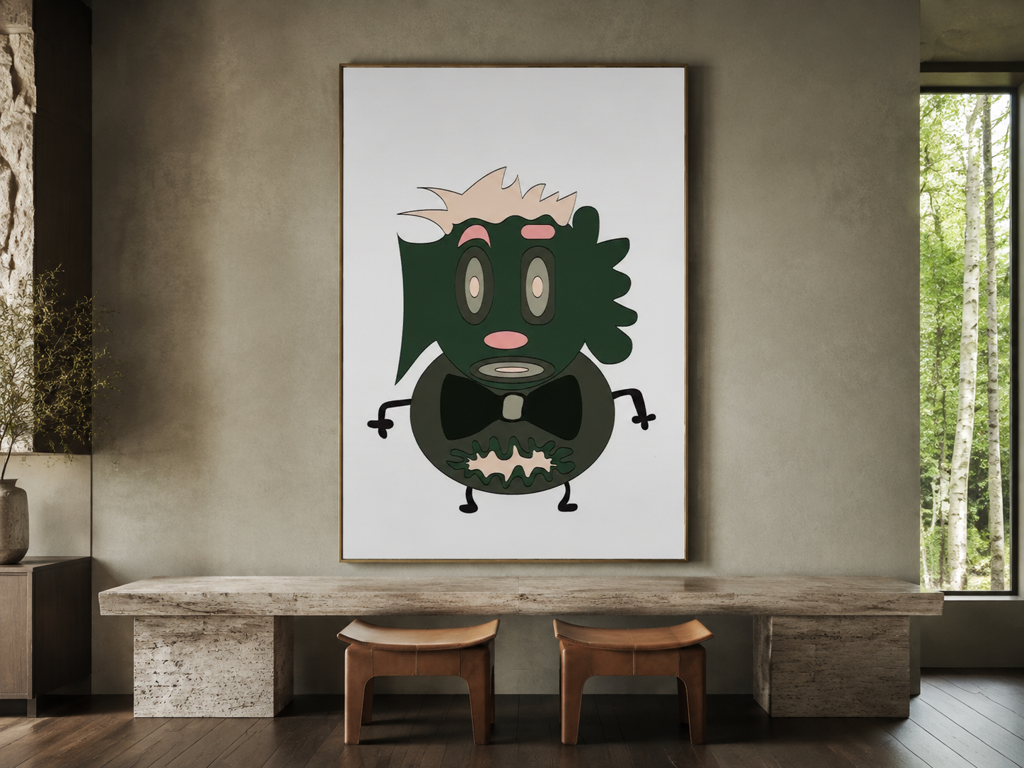 Superflat character 2, artwork by Alexander Reagan displayed in a contemporary interior