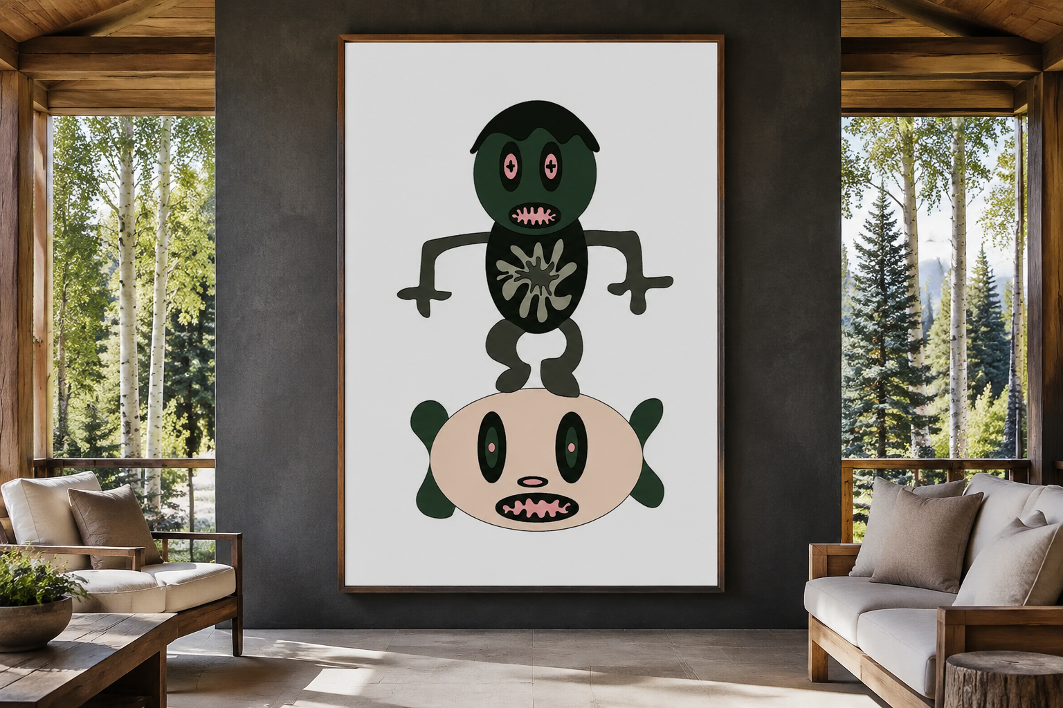 Superflat character 5, artwork by Alexander Reagan displayed in a contemporary interior