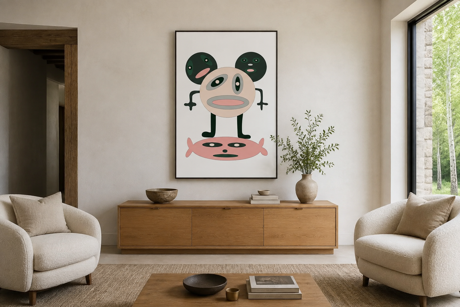 Superflat character 6, artwork by Alexander Reagan displayed in a contemporary interior