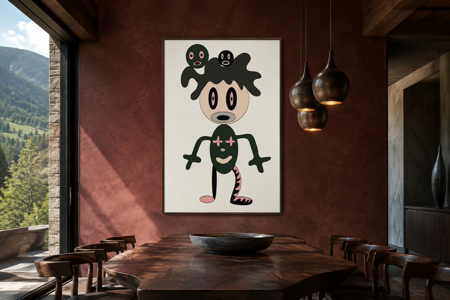 Superflat character 8, artwork by Alexander Reagan displayed in a contemporary interior