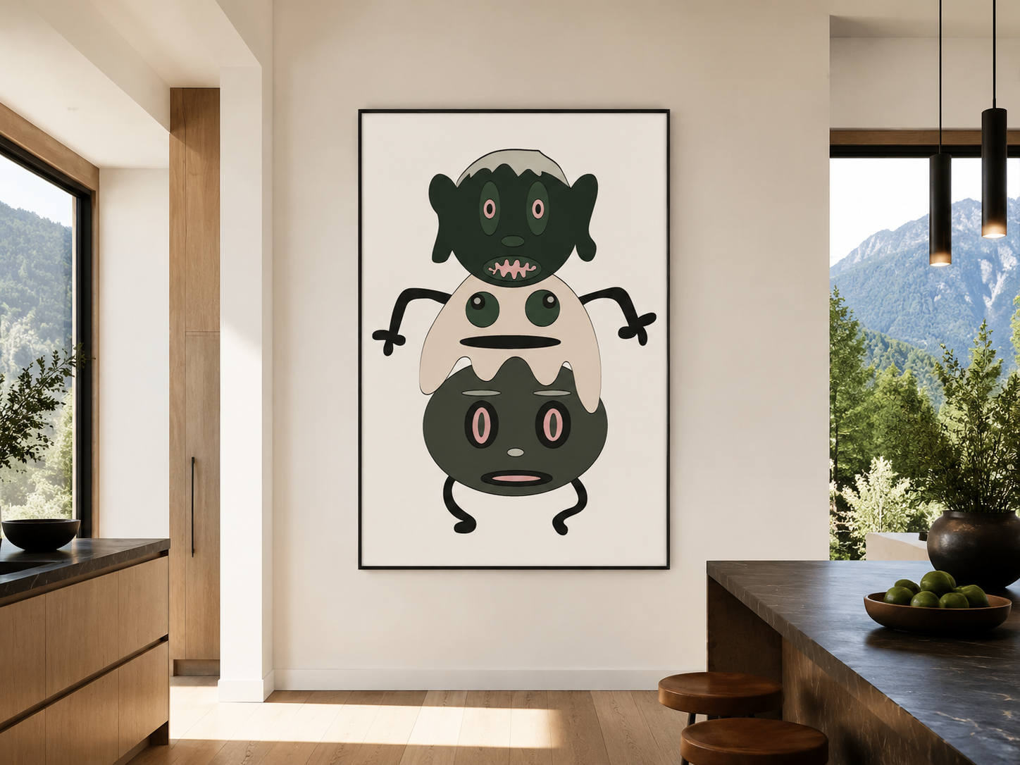 Superflat character 10, artwork by Alexander Reagan displayed in a contemporary interior