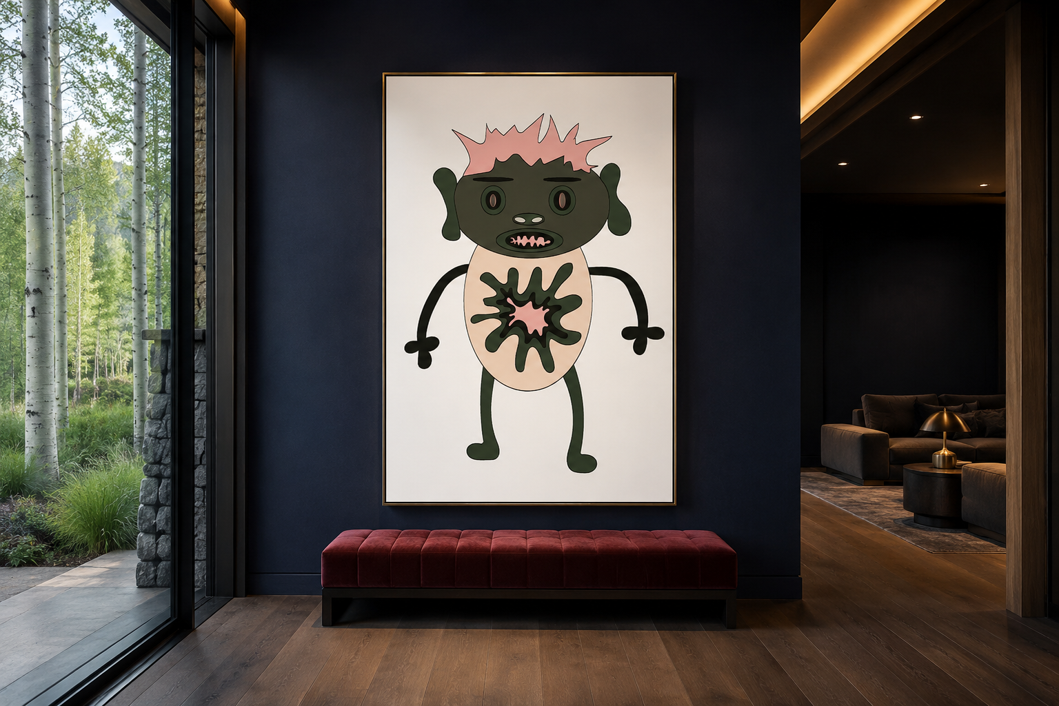 Superflat character 9, artwork by Alexander Reagan displayed in a contemporary interior