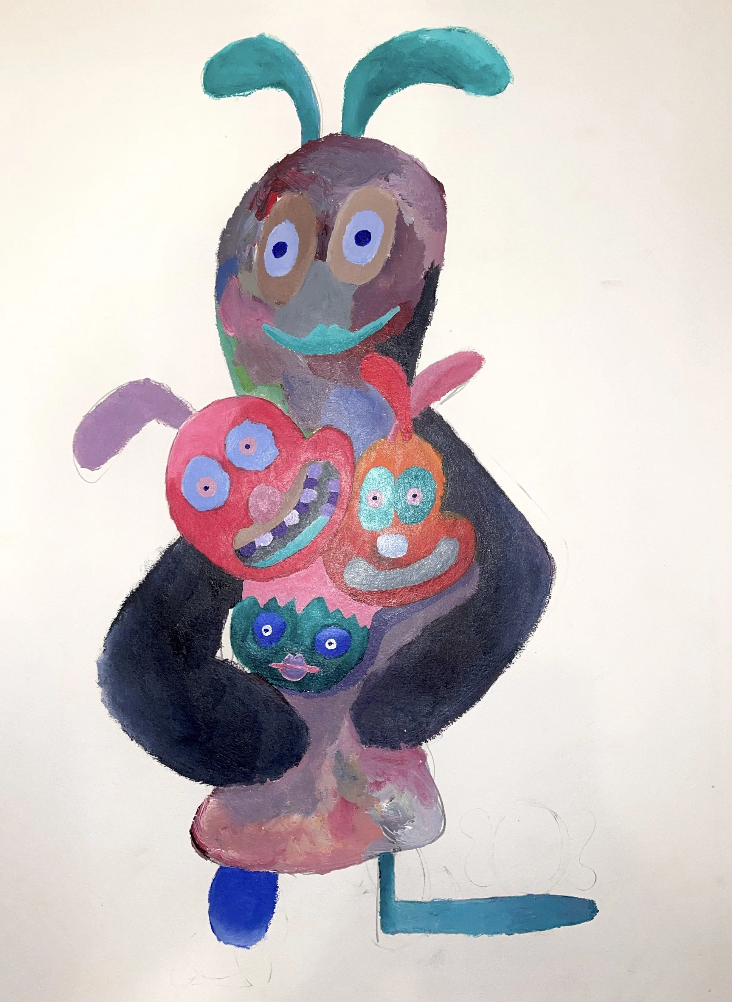 Mom, original acrylic and oil work on German paper by Alexander Reagan