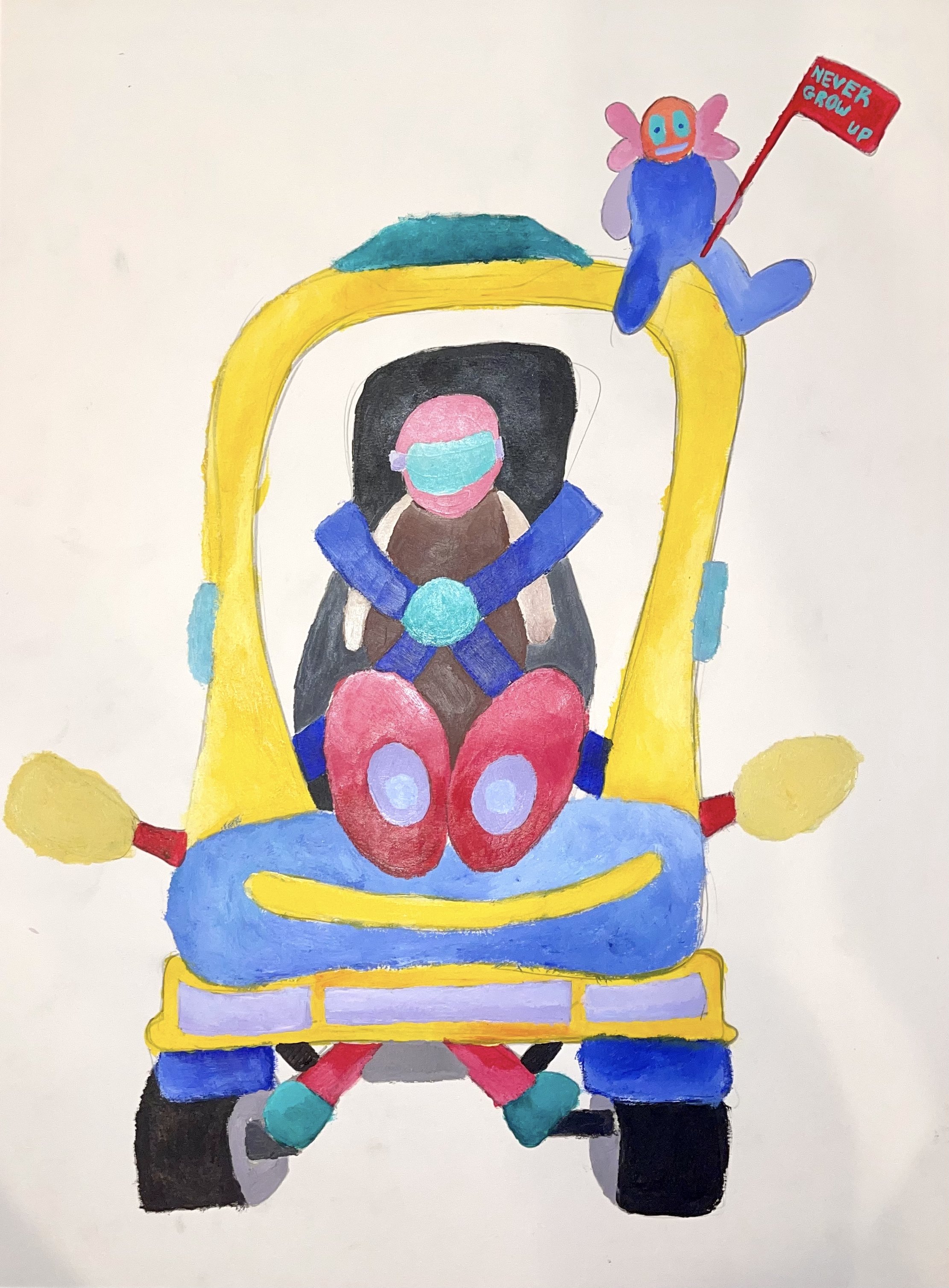 Toy, original acrylic and oil work on German paper by Alexander Reagan