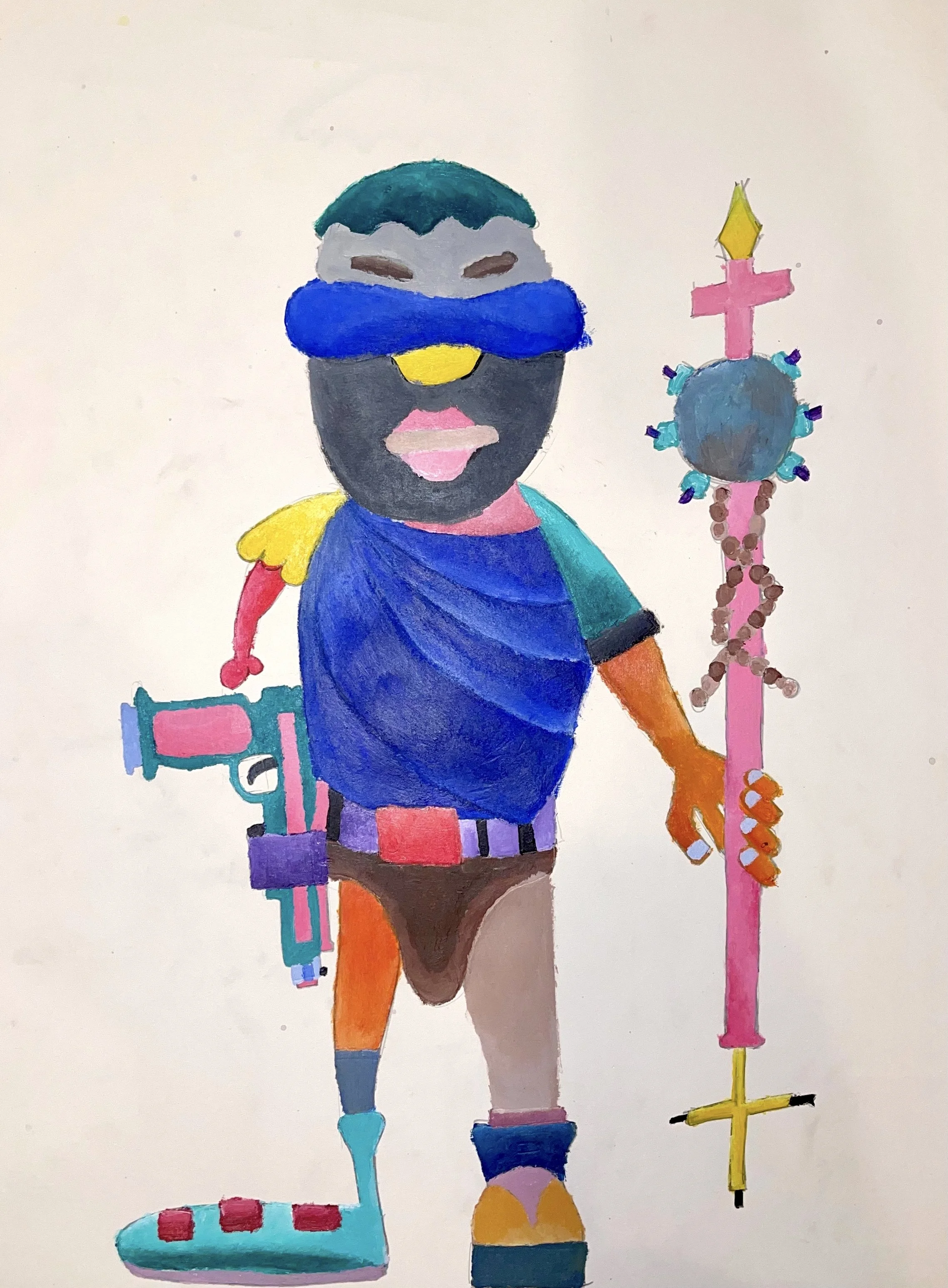 Chief, original acrylic and oil work on German paper by Alexander Reagan