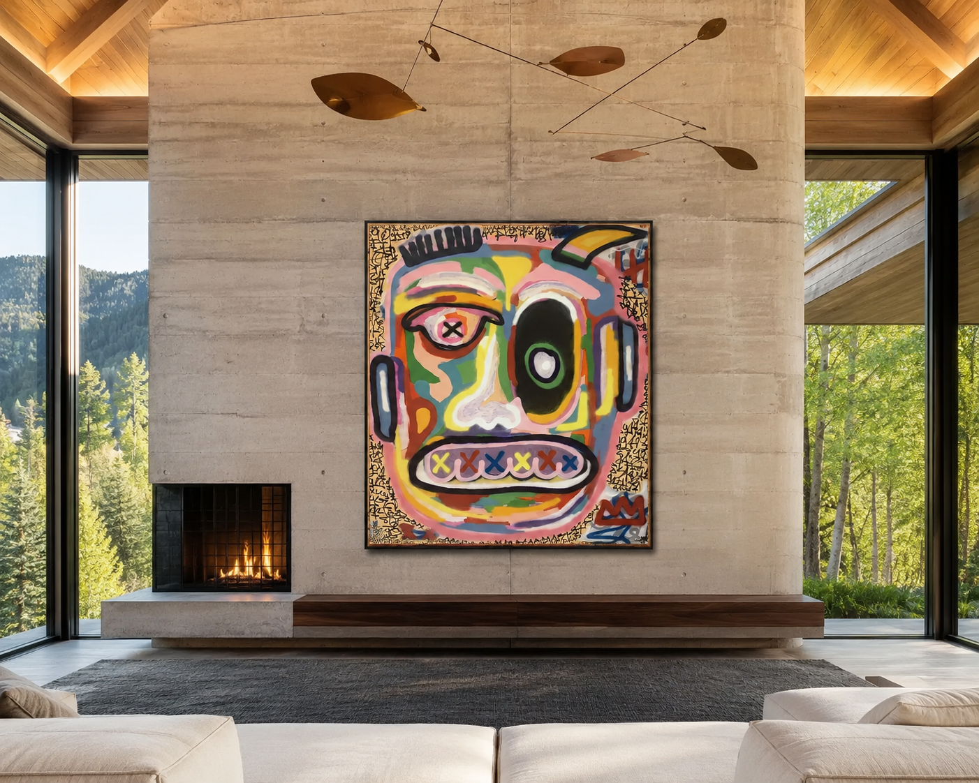 Street Portrait, oil painting on canvas by Alexander Reagan displayed in a contemporary interior