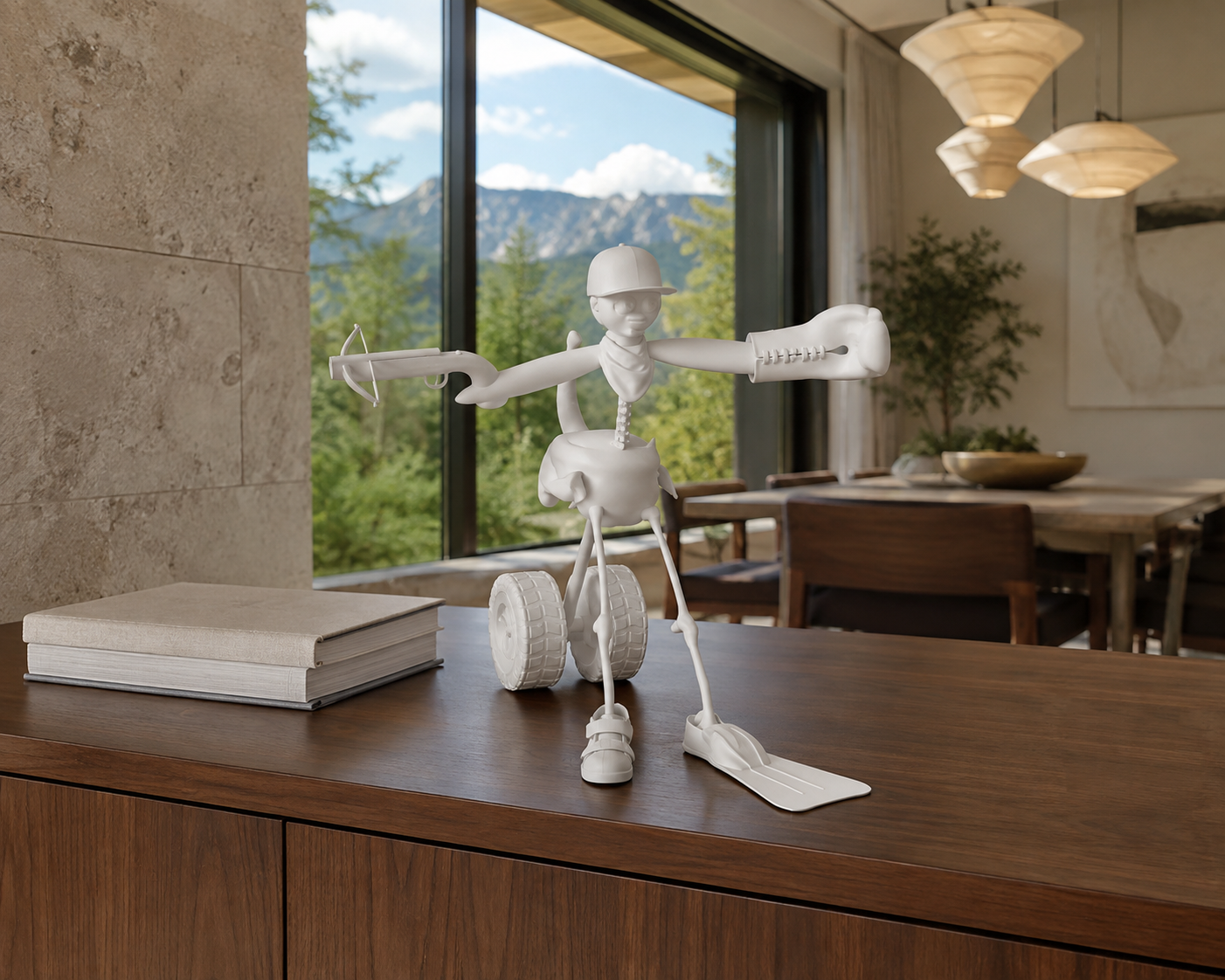 Shapeshifter, 12-inch sculpture displayed in a contemporary interior