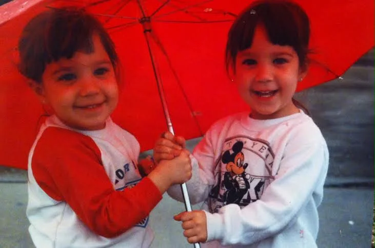 (My twin sister, Lydia, and I on a fun, rainy day spent jumping in puddles in an empty parking lot.)