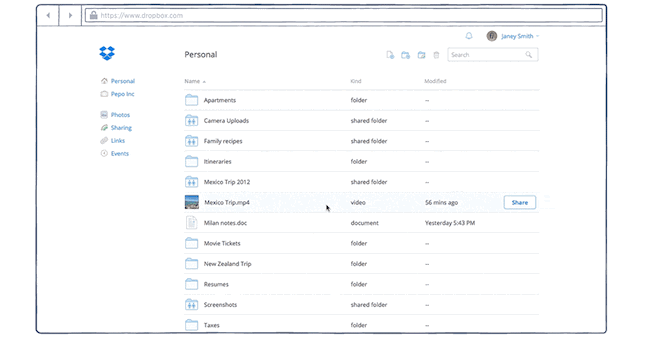 Sharing GIF from Dropbox