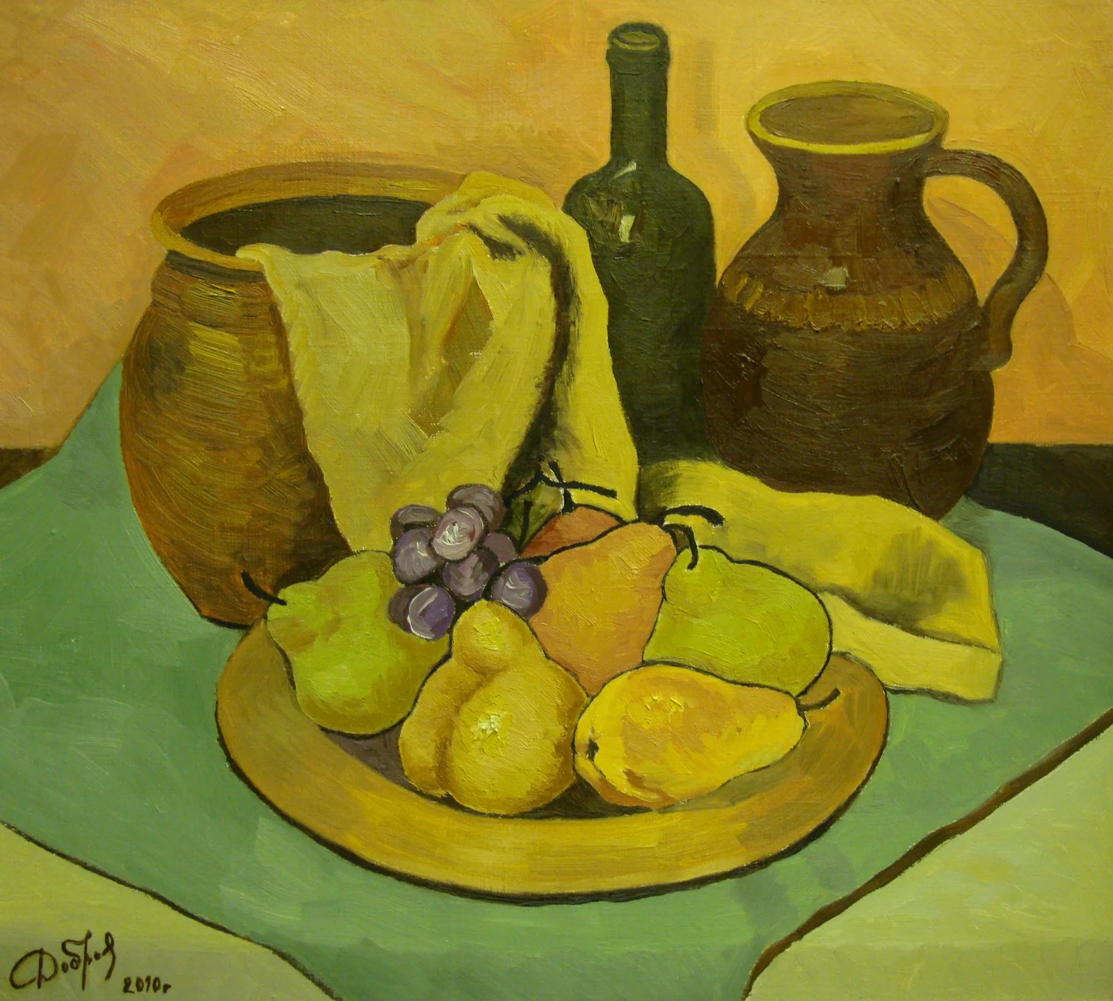 Still life with pears