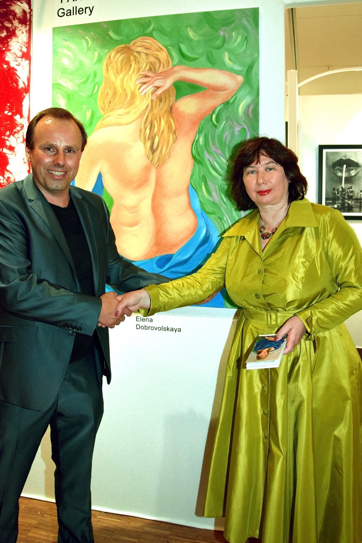 Heinz Playner, curator of PAKS Gallery with Elena Dobrovolskaya