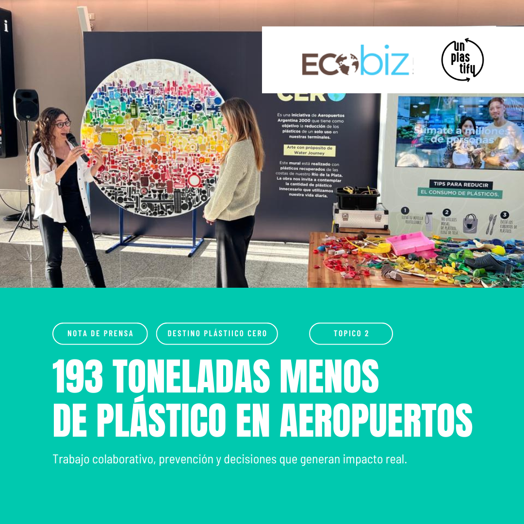 CÓMO HIZO AEROPUERTOS ARGENTINA PARA ELIMINAR 193 TONELADAS DE PLÁSTICO EN UN AÑO