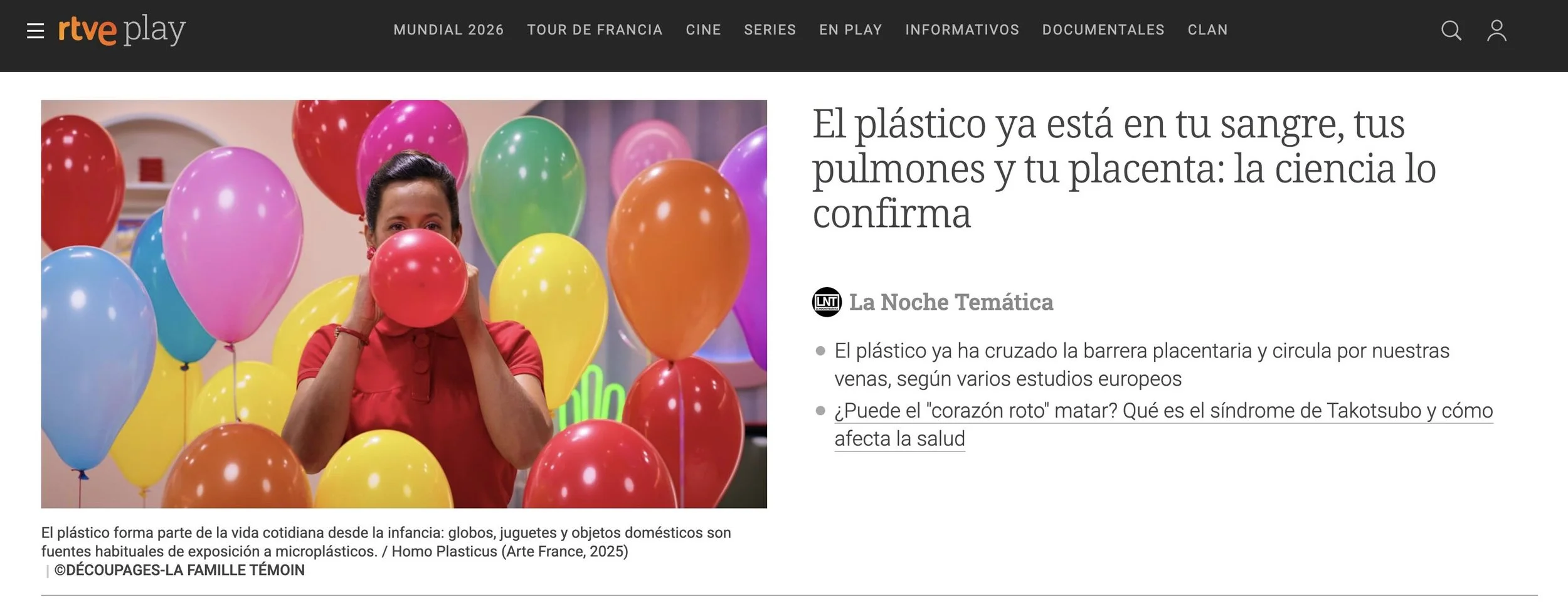 RTVE repasó estudios que detectaron microplásticos en sangre, pulmones y placenta, y advirtió sobre una posible crisis global de salud pública.