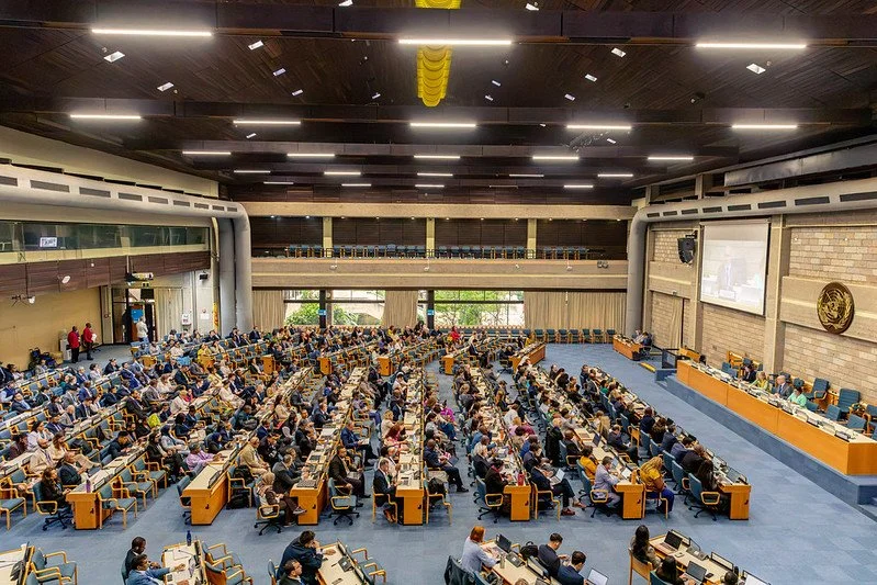 Jefes de delegación reunidos en Nairobi durante el encuentro preparatorio para avanzar en las negociaciones del Tratado Global de Plásticos antes de la INC-5.4.