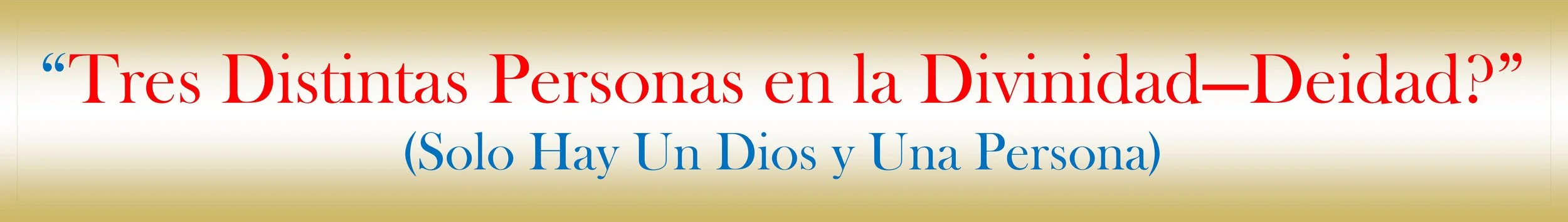 Tres Distintas Personas en la Divinidad O Deidad? En ninguna parte de las Santas Escrituras, Dios y El Espíritu Santo nunca son llamados o reconocidos como “Persona” o por lo menos se le allá dado este término. Los Trinitarios usan el Término, “Persona” en la Divinidad. Ellos Afirman que Dios Padre es la primera Persona de la Trinidad, que Jesús el hijo es la Segunda persona de la Trinidad y que el Espíritu Santo es la tercera persona de la Trinidad. Cuando se dice esto de la Divinidad de Dios se está cometiendo un Gran Error Doctrinal, pues a ninguno de ellos se les da un Segundo Lugar o tercer lugar, pues en las Santas Escrituras se dice que Jesús es el primero y si él es el primero no puede ser el Segundo. La Biblia No enseña términos de “Personas” en la Divinidad o en Dios, tampoco hace mención de Tres distintos Dioses “Dios Padre, Dios Hijo y Dios Espíritu” para llegar a ser un solo Dios verdadero, pues eso fue una invención del Catolicismo Romano como dice el Credo Atanasio o El Credo Trinitario en el Concilio de Nicea en el Año 325 d.C. Es tan importante notar que en este Credo la Iglesia Católica Romana Si declaran que hay Tres Dioses en la Divinidad, como también hay tres señores, pero en el Credo mismo se dice la siguiente frase: “ Así la Iglesia Católica nos Prohíbe decir Tres dioses o Tres señores ”. En verdad esto es asi porque ellos mencionan a Tres Dioses, pero a la misma vez tratan de tapar esta verdad con decir que es un solo Dios o un Solo Señor. En el Credo Católico, este hombre llamado (Atanasio), se dedicó a defender, No la Biblia o La Fe Cristiana, sino a la Fe Católica Romana. En toda la Biblia No hay Tres distintas personas en la Divinidad, tampoco en Los Diccionarios o Concordancias. La única persona en la Divinidad que se menciona en la Biblia es (Jesús el Hijo de Dios). Quien era Dios mismo manifestado en Carne, para poder hacer así el sacrificio perfecto por nuestros pecados. Esta expresión o terminología de “persona” solo se les atribuye a Dios y al Espíritu Santo, en los Libros y Escritos Trinitarios, cuando tratan de defender, definir o interpretar la Doctrina de la Trinidad. Veamos los siguientes versículos en las Sagradas Escrituras que hablan de Esto. La única persona que existe en la Divinidad es Jesús 1 Timoteo 2:5 Porque hay un solo Dios, y un solo mediador entre Dios y los hombres, Jesucristo hombre. Mateo 1:21 Y dará a luz un hijo, y llamarás su nombre JESÚS, porque él salvará a su pueblo de sus pecados. Hebreos 10:10 En esa voluntad somos santificados mediante la ofrenda del cuerpo de Jesucristo hecha una vez para siempre" (10:10). 1 Pedro 1:10-11 Los profetas que profetizaron de la gracia destinada a vosotros, inquirieron y diligentemente indagaron acerca de esta salvación,11 escudriñando qué persona y qué tiempo indicaba el Espíritu de Cristo que estaba en ellos, el cual anunciaba de antemano los sufrimientos de Cristo, y las glorias que vendrían tras ellos. Dios NO es una persona u hombre, Dios es Espíritu. Números 23:19 Dios no es hombre, para que mienta, Ni hijo de hombre para que se arrepienta. Él dijo, ¿y no hará? Habló, ¿y no lo ejecutará? Juan 4:24 Dios es Espíritu; y los que le adoran, en espíritu y en verdad es necesario que adoren. El Espíritu Santo no es una persona u hombre alguno. Lucas 24:39 Mirad mis manos y mis pies, que yo mismo soy; palpad, y ved; porque un espíritu no tiene carne ni huesos, como veis que yo tengo. Juan 14:17 El Espíritu de verdad, al cual el mundo no puede recibir, porque No le ve, ni le conoce; pero vosotros le conocéis, porque mora con vosotros, y estará en vosotros. El Espíritu Santo, Espíritu de Dios, o Espíritu de Cristo es el Mismo Espiritu, no son Tres diferentes Espiritus. Veamos esto en las Santas Escrituras 2 Corintios 3:17 Porque el Señor (Jesús) es el Espíritu; y donde está el Espíritu del Señor, allí hay libertad. Romanos 8:14 Porque todos los que son guiados por el Espíritu de Dios, éstos son hijos de Dios. Lucas 11:13 ¿cuánto más vuestro Padre celestial dará el Espíritu Santo a los que se lo pidan? 1 Pedro 1:11 Escudriñando qué persona y qué tiempo indicaba el Espíritu de Cristo que estaba en ellos, el cual anunciaba de antemano los sufrimientos de Cristo, y las glorias que vendrían tras ellos. No hay Tres Espíritus, sino uno Solo. Veamos en la Biblia 1 Corintios 12:4-11 …pero el Espíritu es el mismo. 5…pero el Señor es el mismo. 6…pero Dios, que hace todas las cosas en todos, es el mismo. 8 Porque a éste es dada por el Espíritu palabra de sabiduría; a otro, palabra de ciencia según el mismo Espíritu; 9 a otro, fe por el mismo Espíritu; y a otro, dones de sanidades por el mismo Espíritu. 10…11 Pero todas estas cosas las hace uno y el mismo Espíritu… Efesios 4:4 un cuerpo, y un Espíritu. Cuando la persona recibe el Espíritu Santo, está recibiendo el Espíritu de Dios, o El Espíritu de Cristo, pues es el mismo. Aun los Demonios saben que hay un solo Dios. Santiago 2:19 "Tú crees que Dios es uno; bien haces: también los demonios creen, y tiemblan." Nunca en el Cielo ha habido 3 personas o 3 Dioses, para formar un Solo Dios. La Biblia solo hace mención de uno el cual es Espíritu, Es Santo y se manifestó en Carne. Deuteronomio 4:39 Aprende pues, hoy, y reflexiona en tu corazón que Jehová es Dios arriba en el cielo y abajo en la tierra, y no hay otro. Deuteronomio 32:39 Ved ahora que yo, yo soy, Y no hay dioses conmigo. En el Bautismo de Jesús se le dio una señal a Juan para que conociese quien era el Cordero de Dios. Pero No eran tres en ese Lugar, pues Jesús es el mismo Dios fuerte y Padre Eterno Isaías 9:6 entonces tiene el poder de hablar como él quiera y en donde quiera. Esto sucedió en el Antiguo Testamento en Nehemías 9:13 "Y sobre el monte de Sinaí descendiste, y hablaste con ellos desde el cielo, y les diste juicios rectos, leyes verdaderas, y estatutos y mandamientos buenos." Dios bajo al monte Sinaí, pero su Voz se escuchó en el Cielo. Pero no eran dos perdonas o pero no era el primer Dios y el Tercer Dios era el mismo (uno). En otras palabras Dios puede estar en un lugar y hablar de otro lugar si así lo desea, porque que es Omnipresente, está en todo lugar, no está limitado al espacio o tiempo. Visita Nuestra Página: www.escritoestahechos238.com Contáctanos Email: escritoestahechos238@gmail.com Número Telefónico: (817) 874-1197 Atentamente, Pastor. Julio Mazariego Para Bajar este Estudio a tu Computadora o Teléfono Solo presiona Sobre el Tema Aquí. “ Tres Personas Distintas en la Deidad ? ” Tienes que Tener el Programa de PDF en tu Sistema.