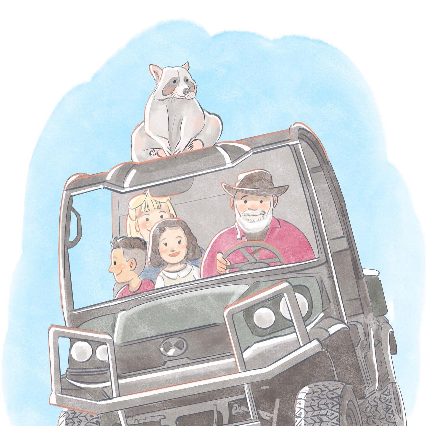 "That's okay", said Risky,
"I'll just ride on the roof."
So, we are driving down the highway when suddenly we hear a police car siren. We
have to pull over. The policeman comes up to our car and says to Grandad, "Sir, do
you 