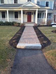 Paver walkway with granite steps