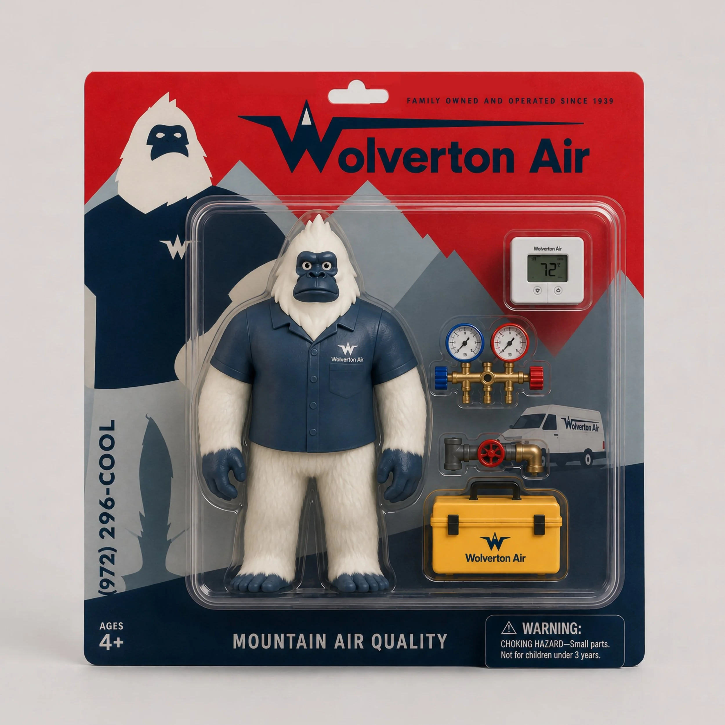 Bring Wolverton Air home! Not an actual toy. Actual service available. 972-296-COOL.
