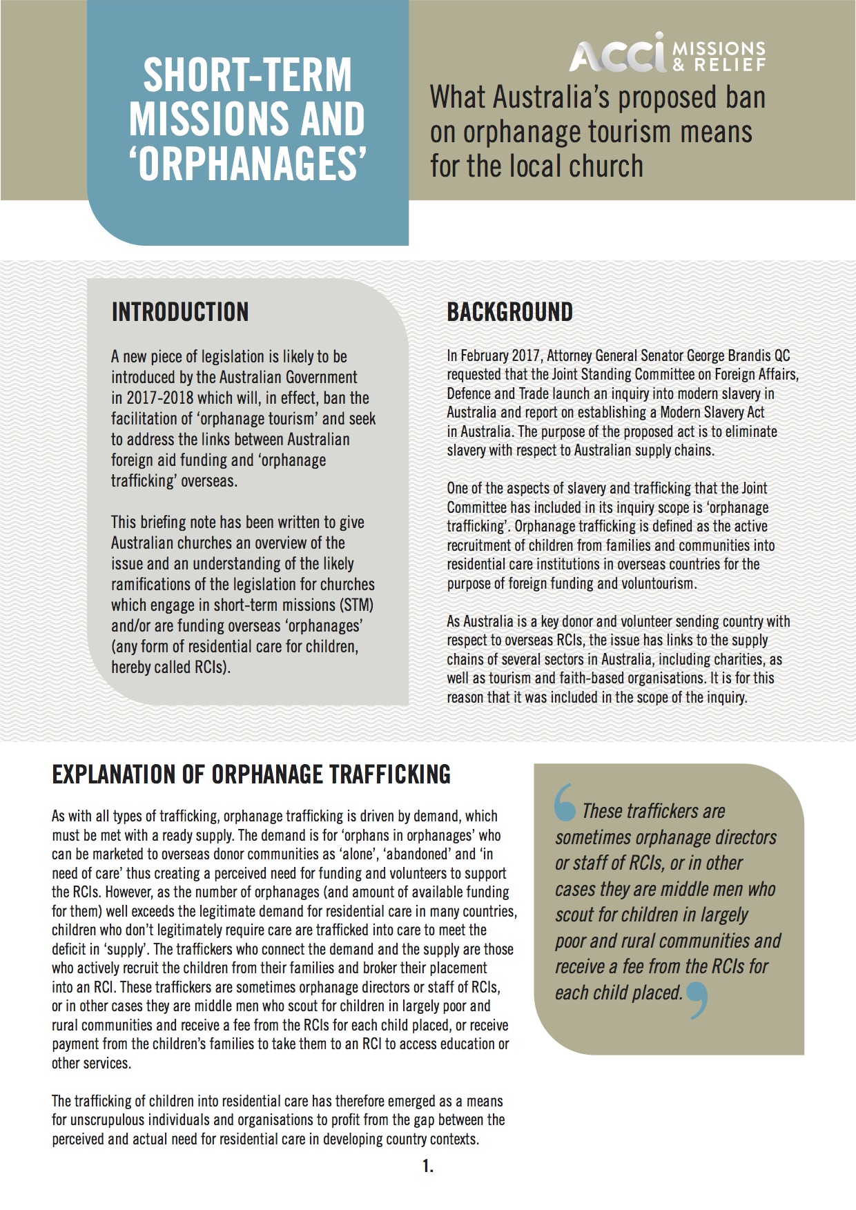Short-Term Missions and Orphanages 