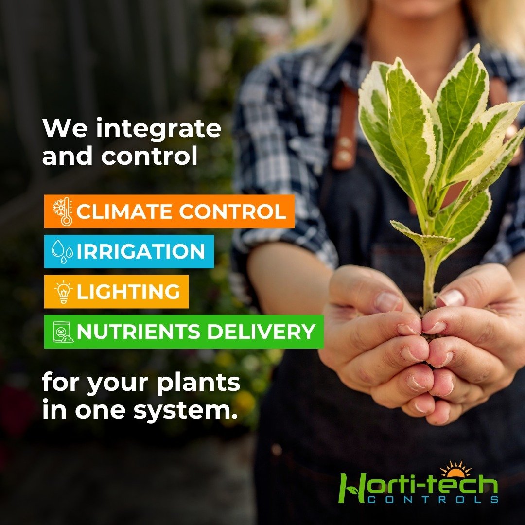 🌱💧☀️ Imagine having complete control over every aspect that influences your plants' growth, all from one integrated system. 

With Horti-Tech Controls, you can manage climate, irrigation, lighting, and nutrient delivery effortlessly. 

Powered by A