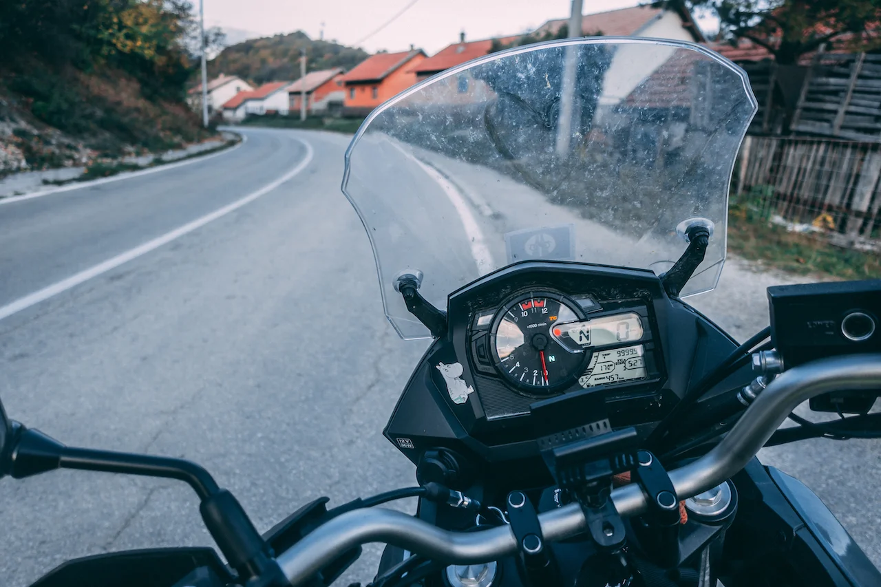 We pass a small town when my trip counter hits 9.999km.