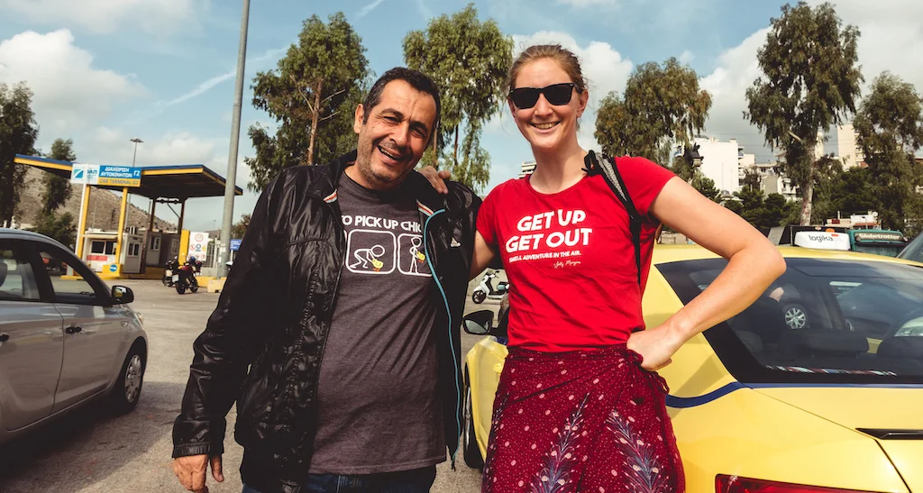 Our taxi driver in Greece was amazing!