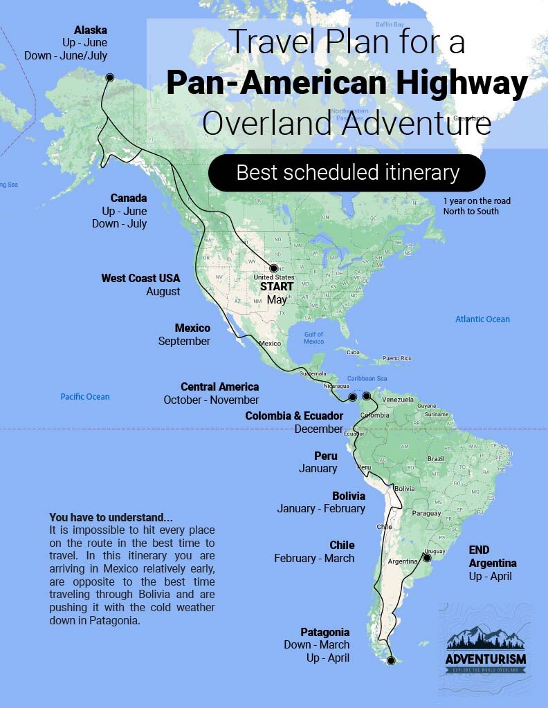 Can you drive from North to South America Pan-American highway north to south- itinerary.jpg