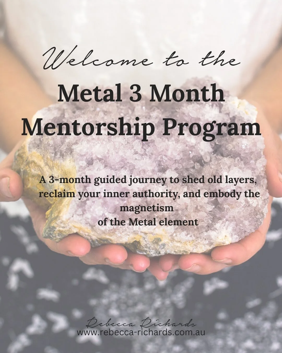 Metal Element ~ 3 Month Mentorship Program 2026

You are invited to join the upcoming 3 Month Mentorship Program in my series of Elemental Healing Mentorships. We starts 1st March 2026 and travel with the Metal element alongside its corresponding sea