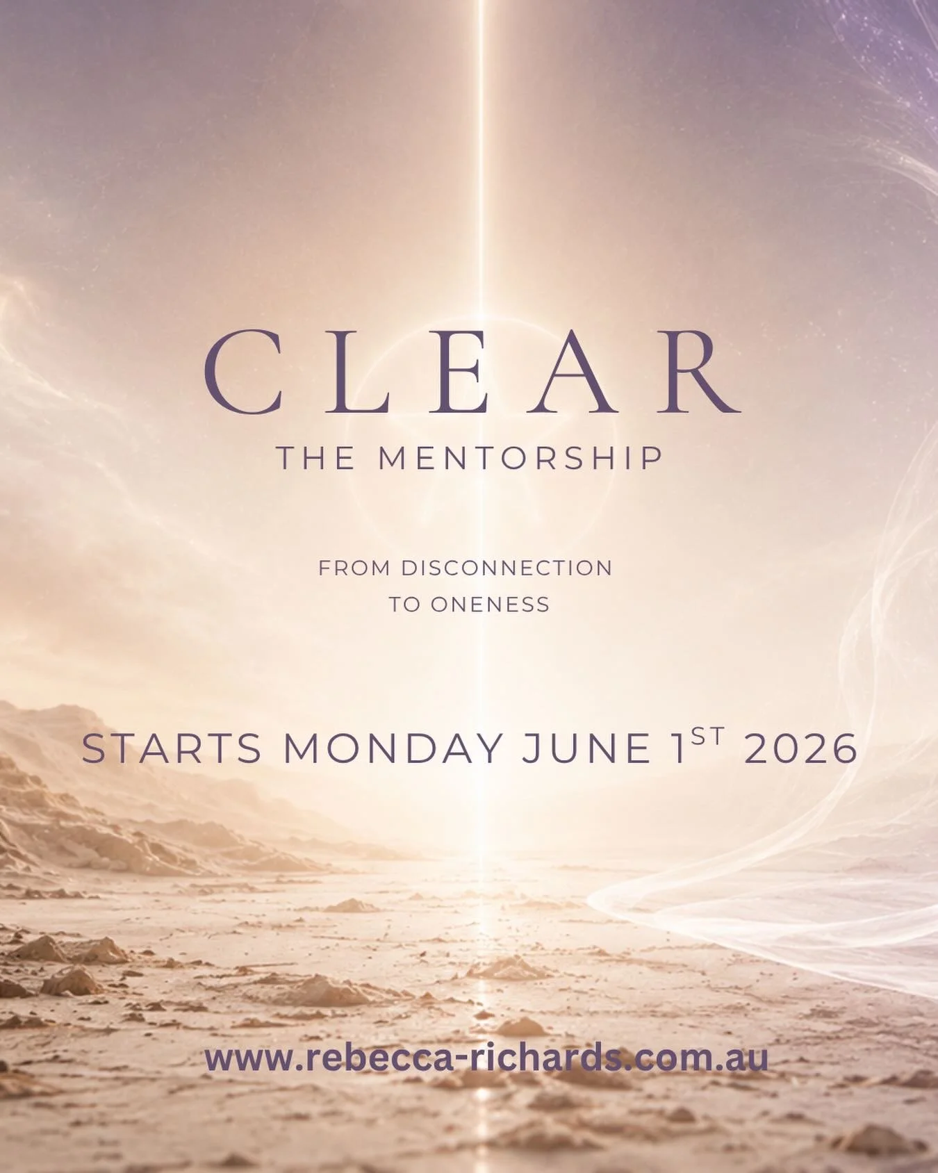Clear 3 Month Mentorship Program starts in a few days ~ Monday 1st June 2026. 

I offer this program annually. 

Clear Mentorship is my foundational container. I mentor, teach and guide a small group of people through a journey of self discovery, hea
