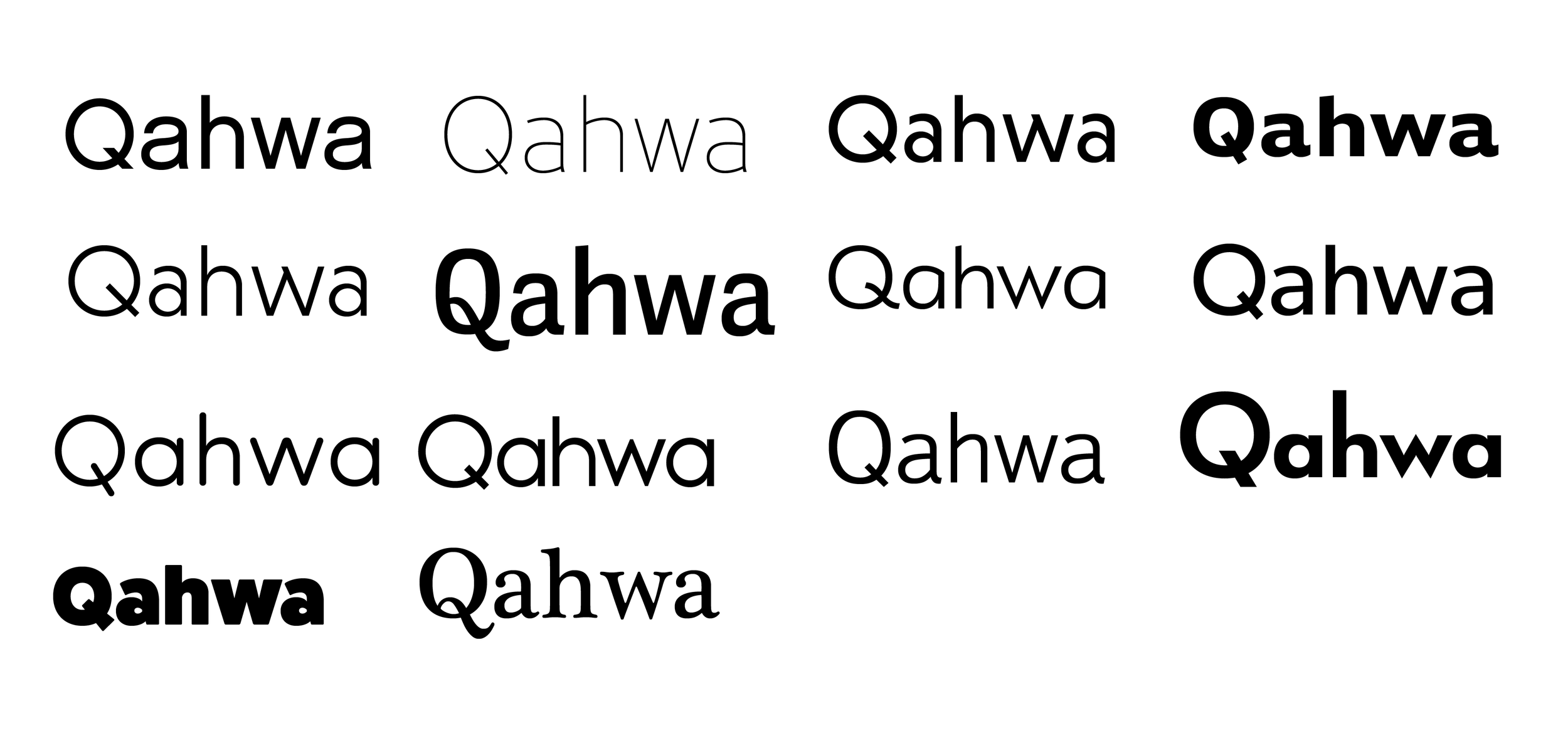 This was a collection of typefaces I put together where the Q letterform is distinctly readable.