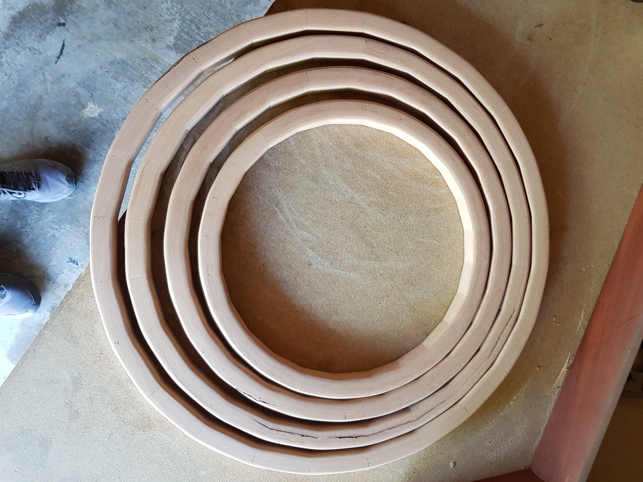 Rings sanded round