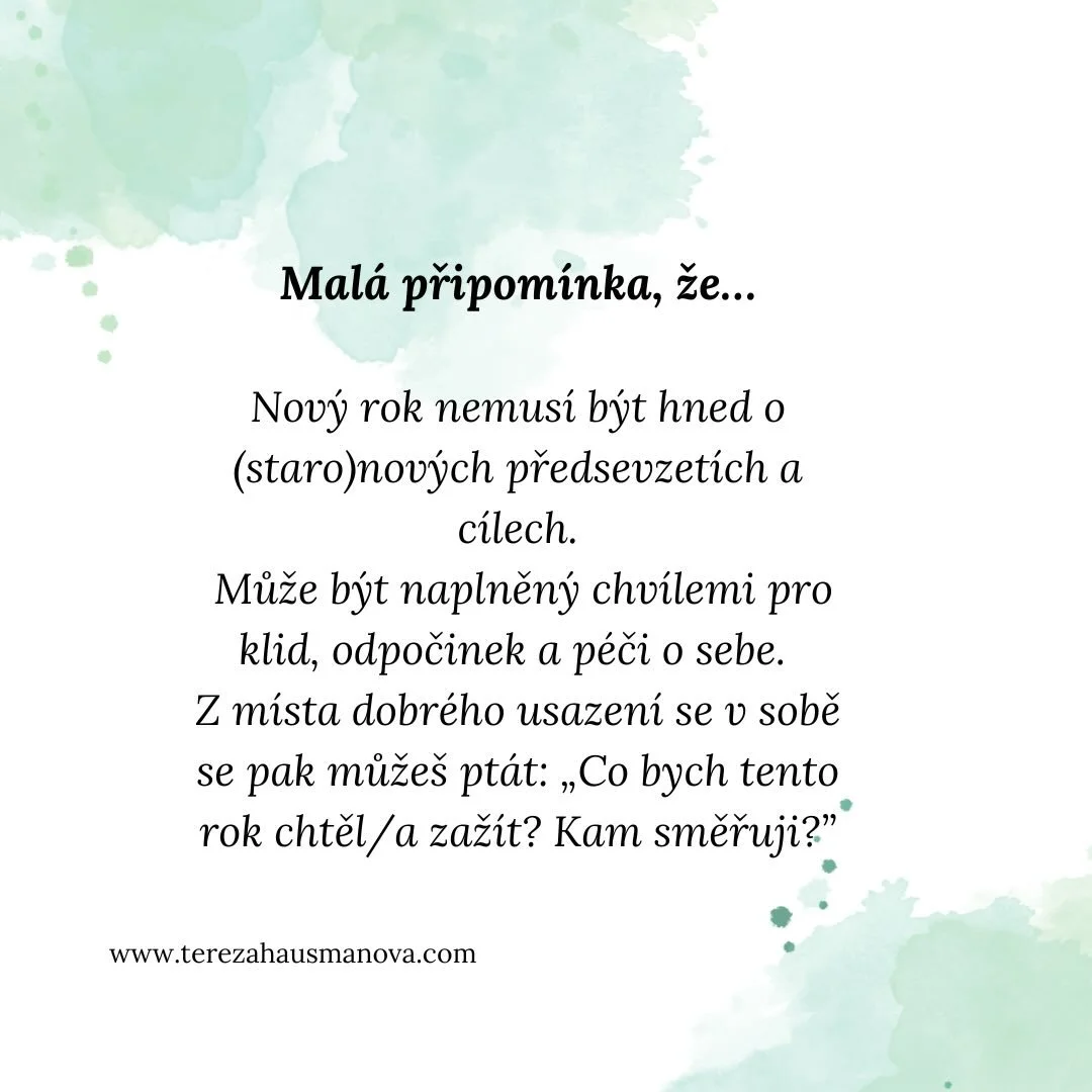 Netlačme na sebe tolik, že je zač&aacute;tek nov&eacute;ho roku a měli bychom hned proměnit svůj život k lep&scaron;&iacute;mu, vědět, kam směřujeme, jak&aacute; je na&scaron;e vize, jak&eacute; m&aacute;me c&iacute;le a makat na nich. 🏃&zwj;♀️

Ano