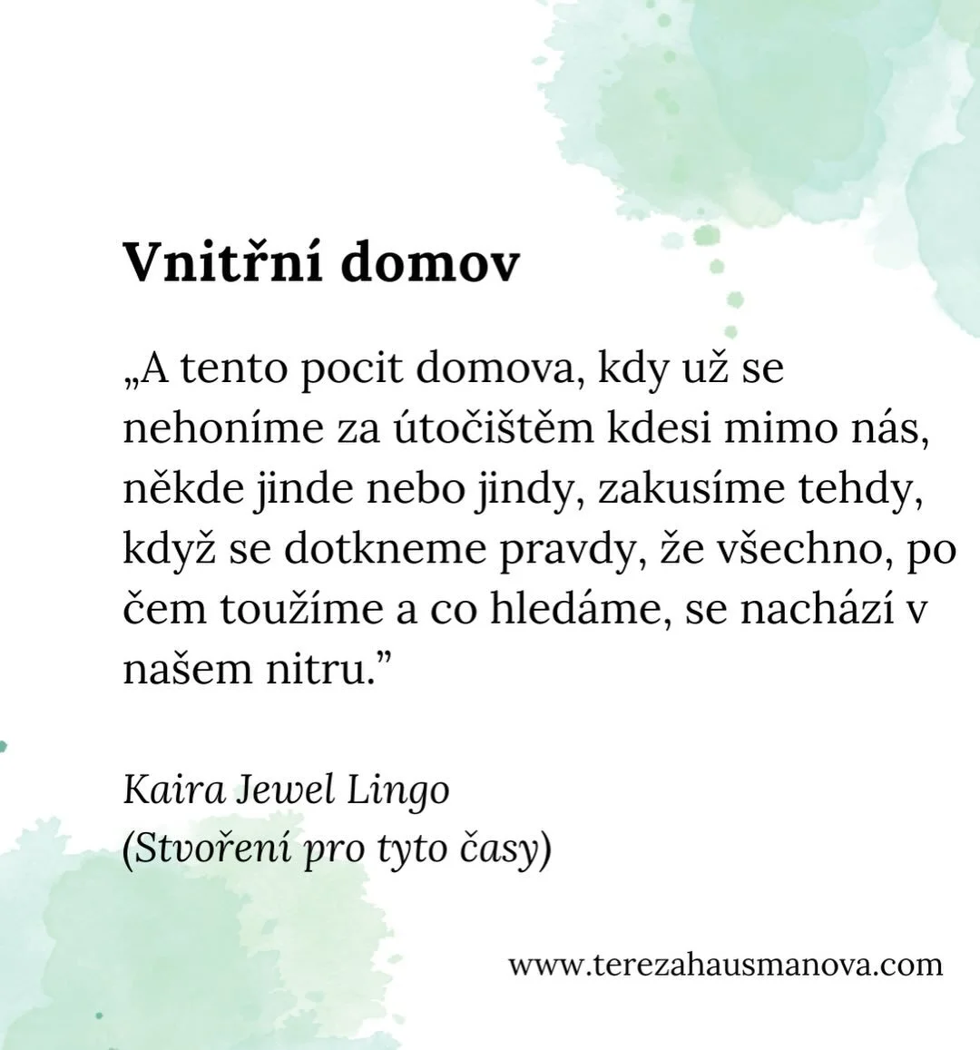 💛 Důležit&aacute; připom&iacute;nka toho m&iacute;t kontakt se sebou a spočinut&iacute; v sobě jako zdroj. 

B&yacute;t v př&iacute;tomnosti je jako n&aacute;vrat domů, stav, když jsme uvnitř ve sv&eacute;m nitru, a to n&aacute;m nikdo nemůže vz&iac