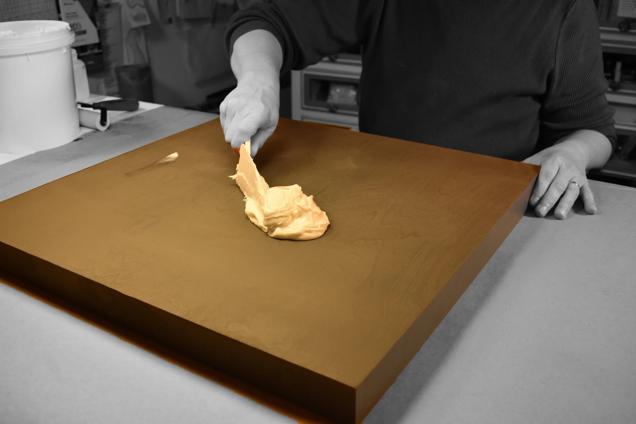 Adhesive - getting it to the panel….