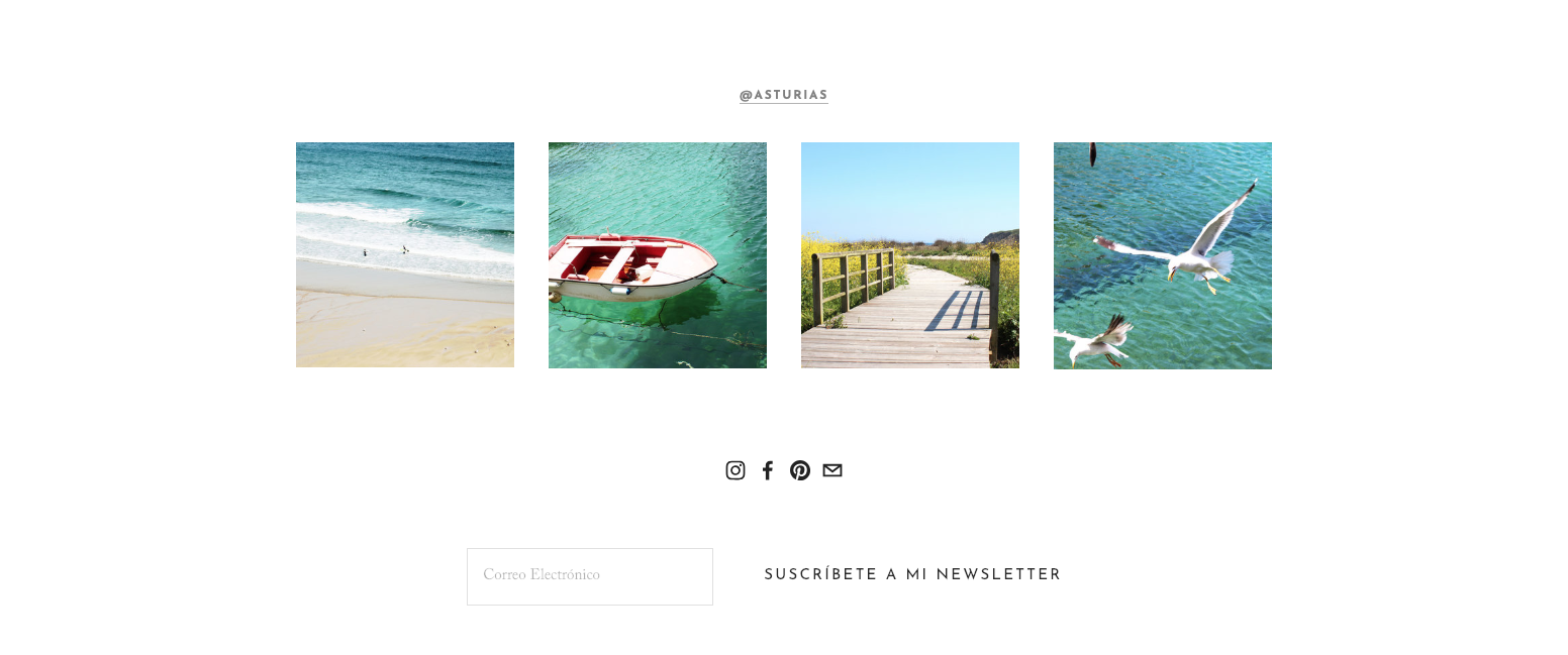 A simple newsletter subscription box at the bottom of our template Asturias .