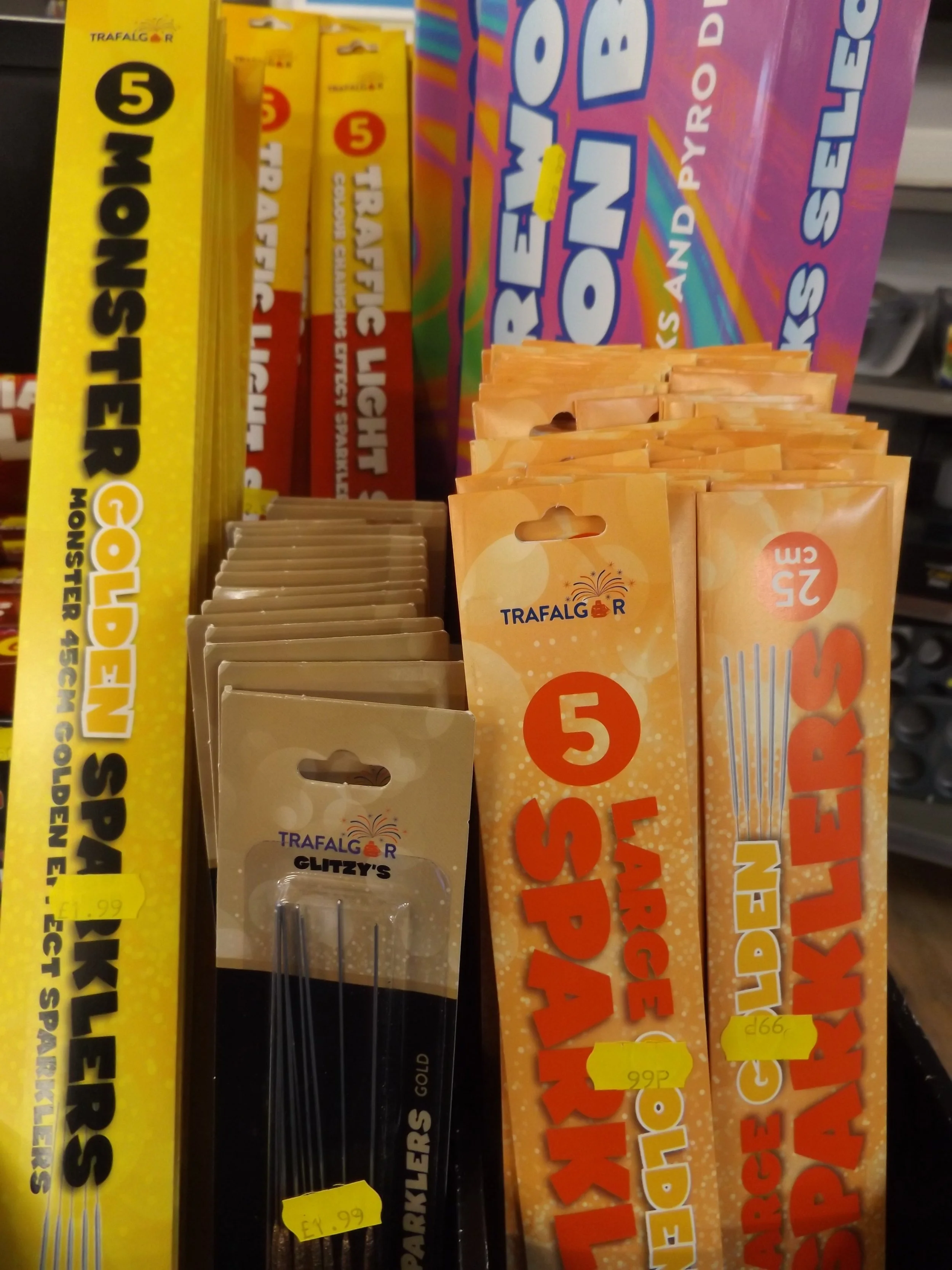 Sparklers and garden fireworks, in stock now!