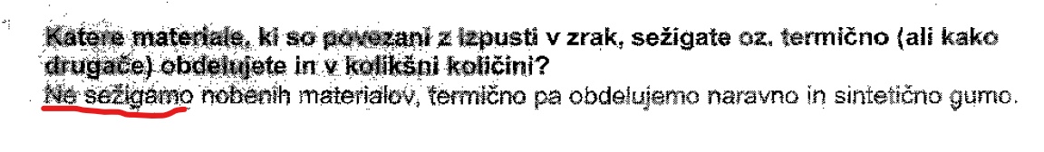 Del uradnega odgovora podjetja Siliko, 15.5.2017