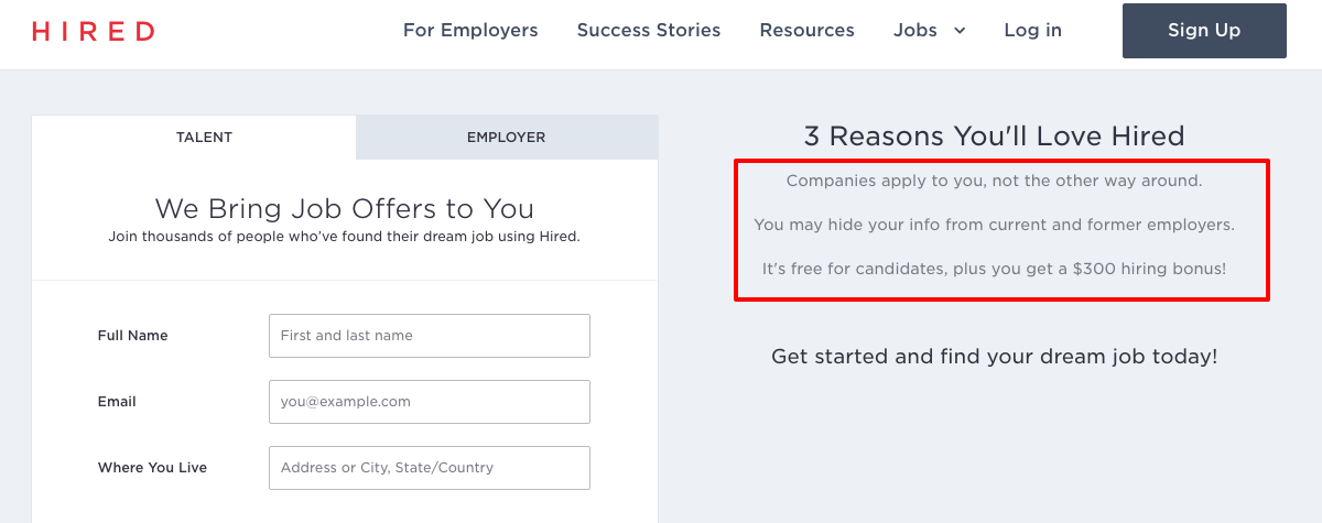 Example of a great headline that shares your unique service proposition also called a USP