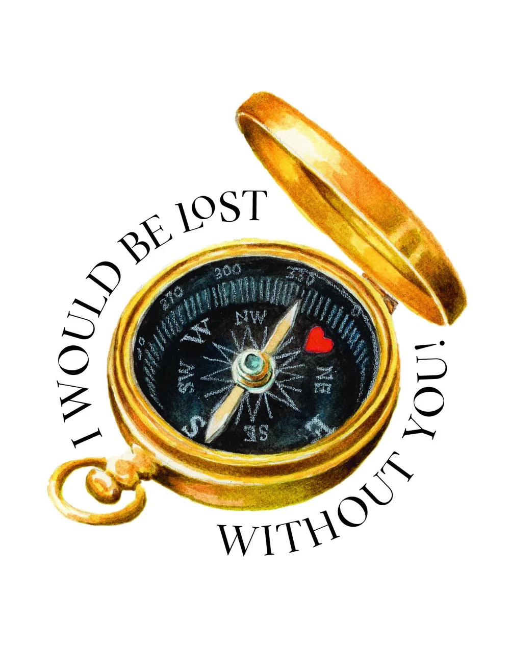 Golden Compass Love Quotes Brass Golden 6011 Black Antique Compass,