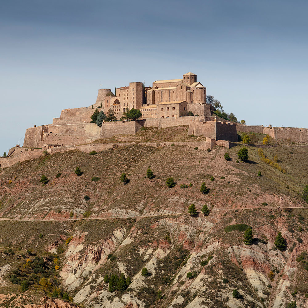  El castell de Cardona és un castell d'estil romànic i gòtic situat en un turó al costat de Cardona. 