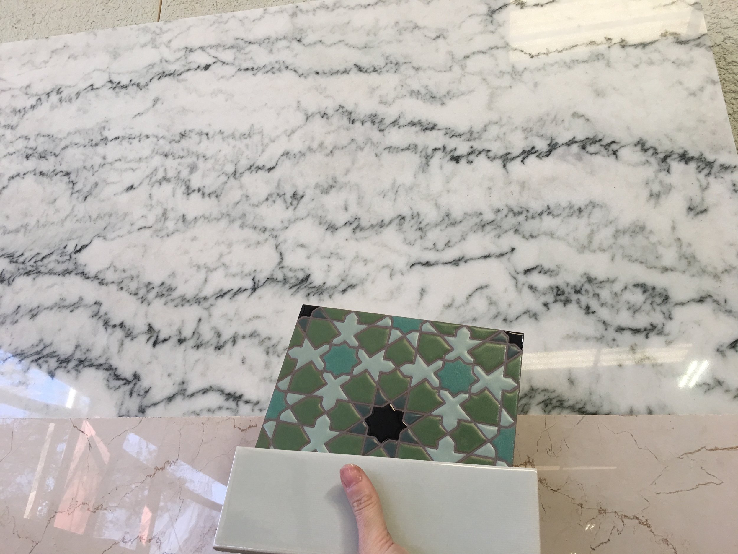 Countertop shopping. I found this beautiful marble from Mont Krest in Largo.