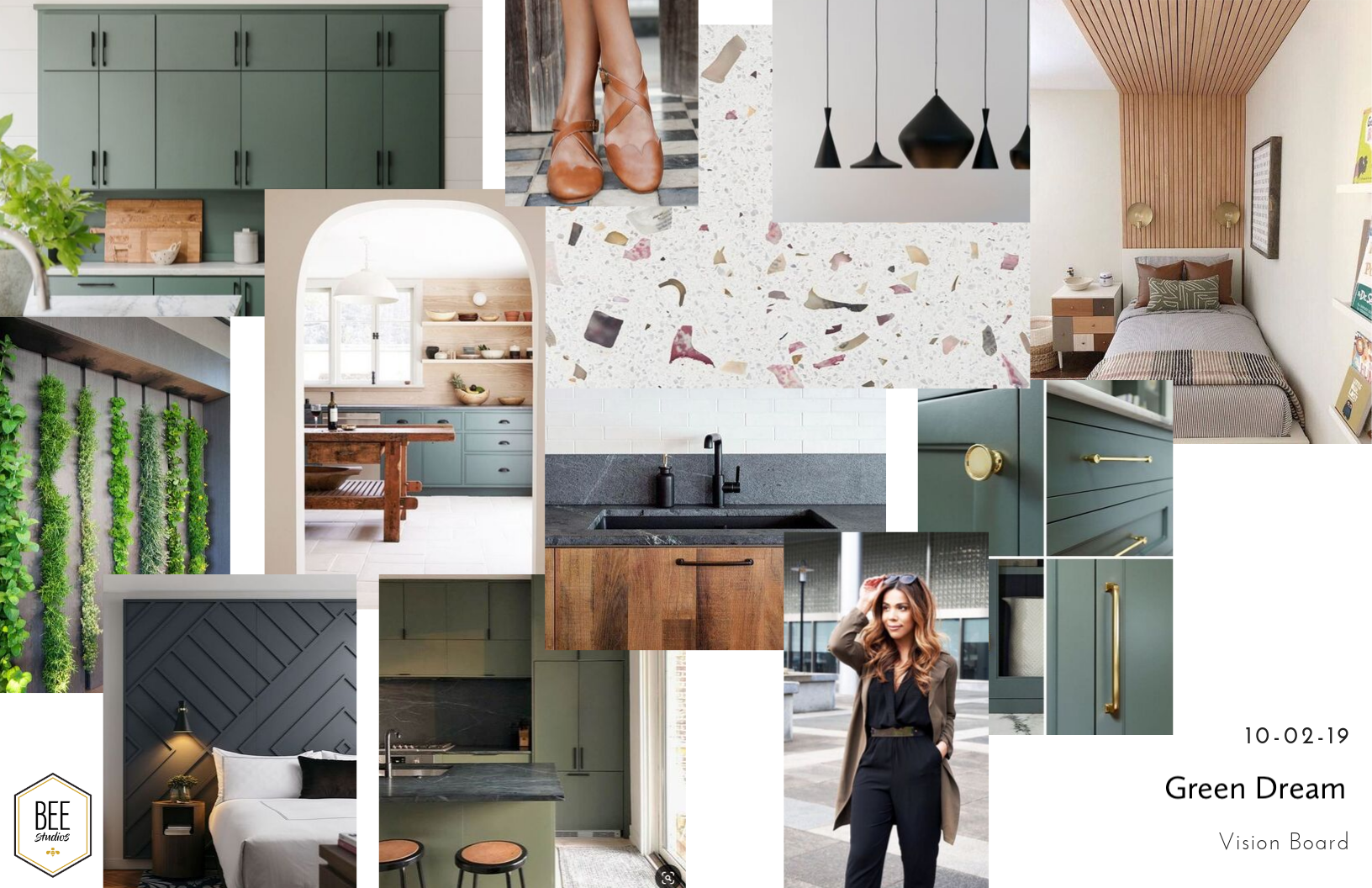 Our vision board- Modern, fashionable, and organic.
