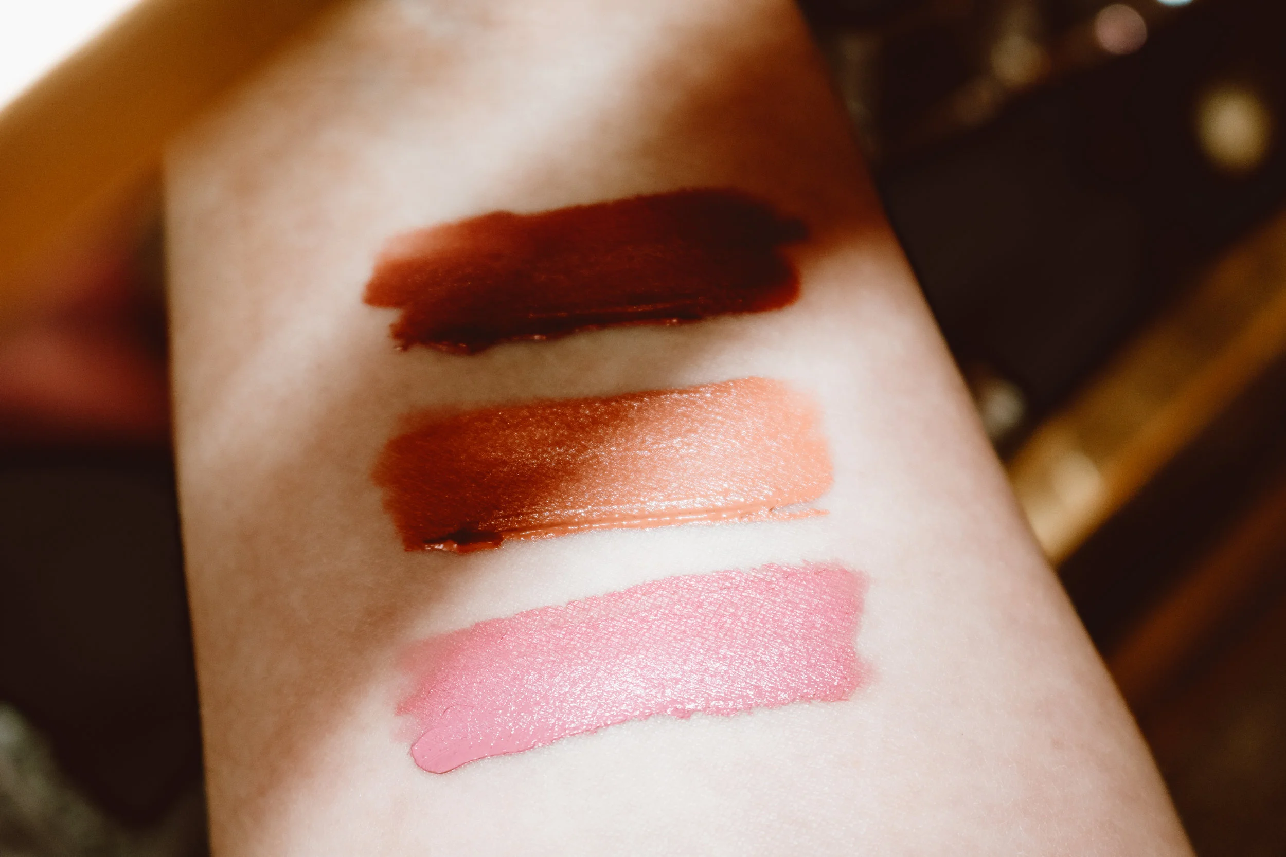 From top to bottom: Lawless Soft Matte Liquid Lipstick in George, Leo and Jake.