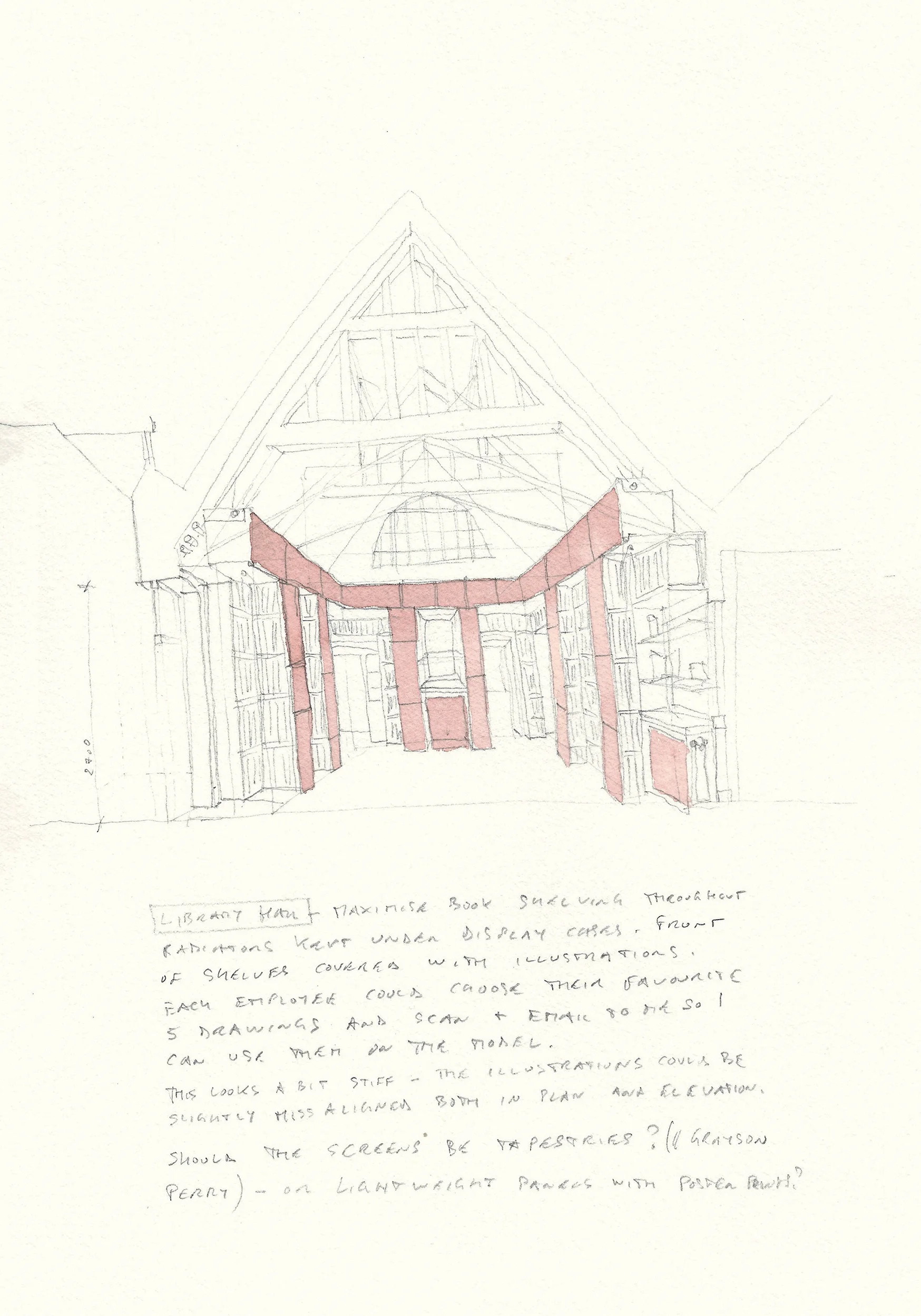Original concept sketch for the library