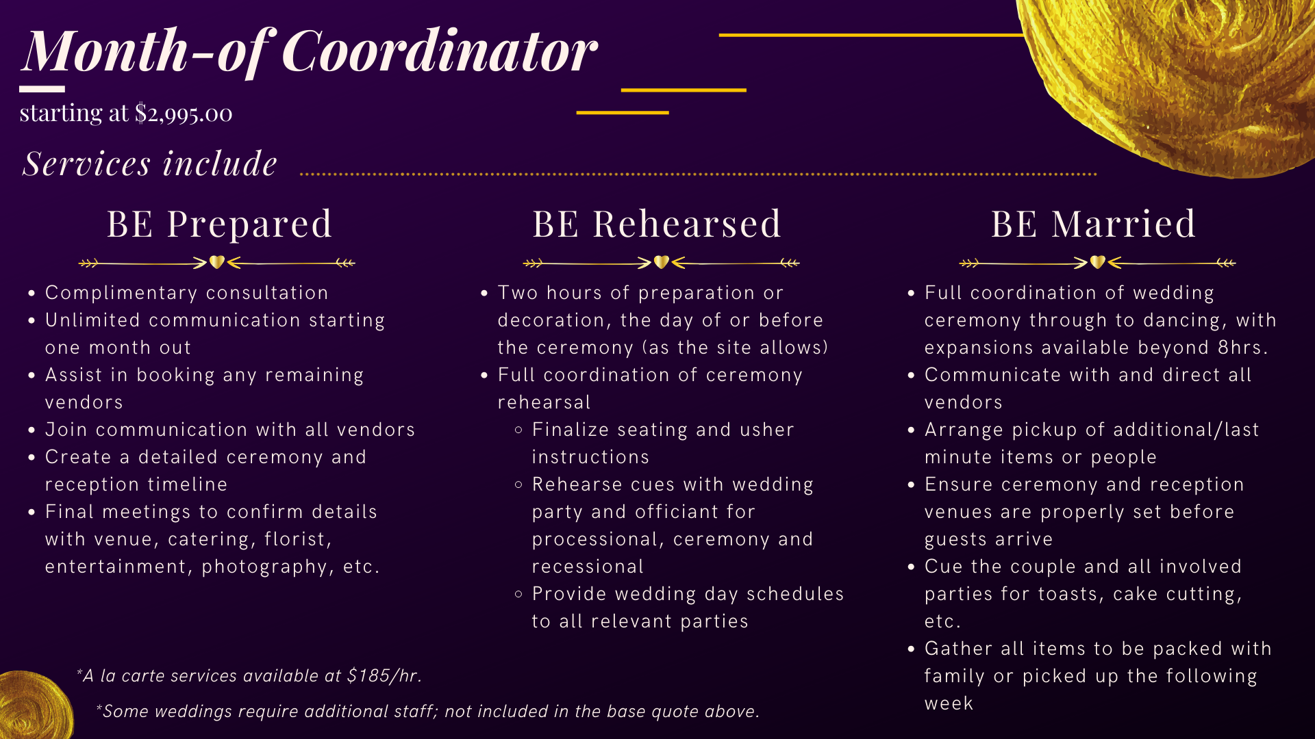 Month-of Coordination menu page